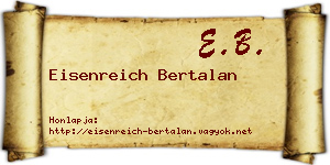 Eisenreich Bertalan névjegykártya